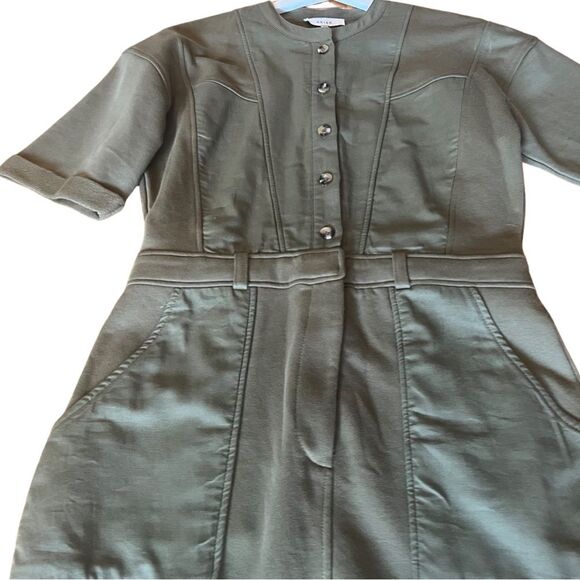 Reiss NWT Emlyn Sweatshirt Dress in Olive - Picture 8 of 14